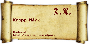 Knopp Márk névjegykártya