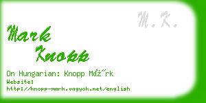 mark knopp business card